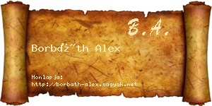Borbáth Alex névjegykártya