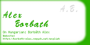 alex borbath business card